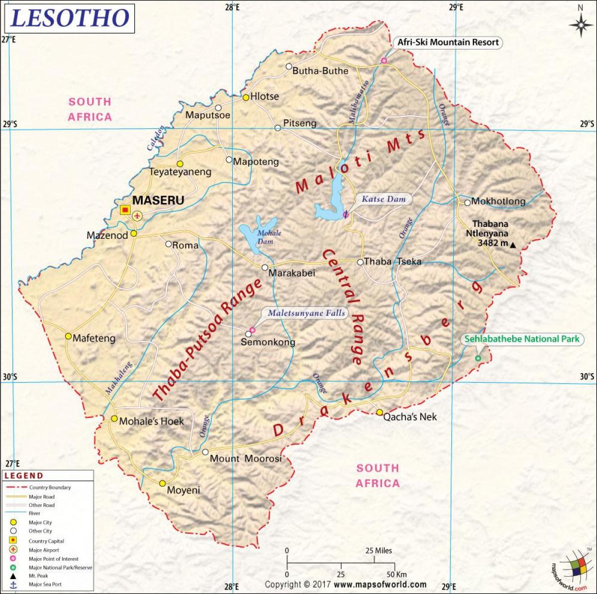 Lesotho ਨਕਸ਼ਾ ਤਸਵੀਰ