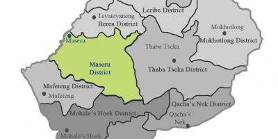 ਨਕਸ਼ਾ ਦੇ Lesotho ਦਿਖਾ ਜ਼ਿਲ੍ਹੇ